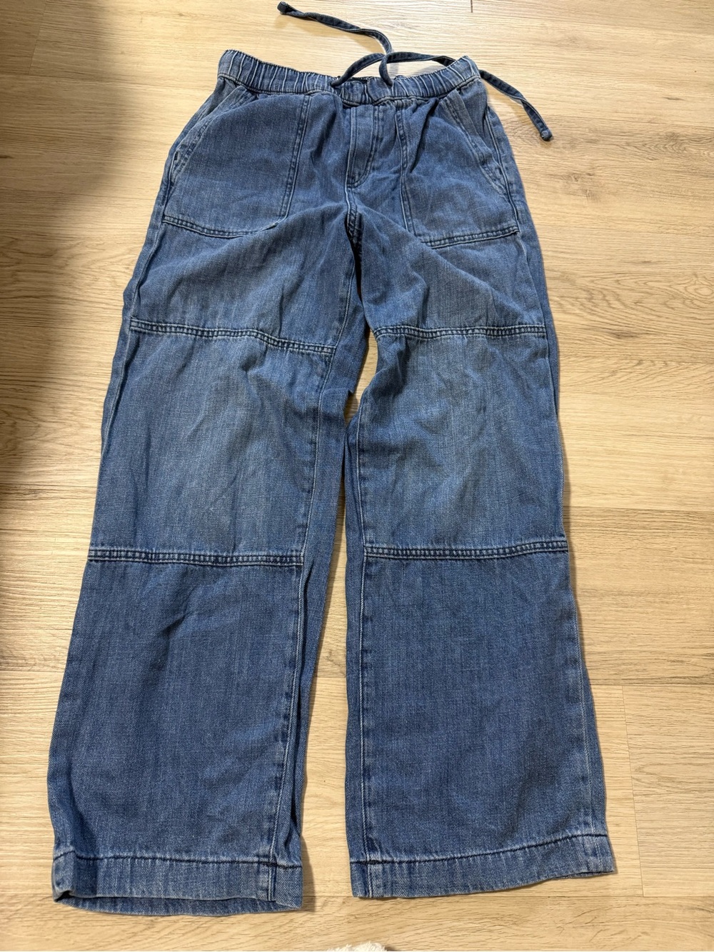 GAP Women’s Size XS High Rise Wide-Leg Jeans Dark Indigo Drawstring Waist